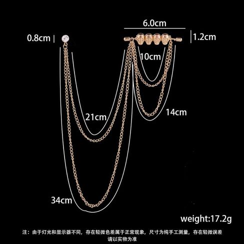 Skull Head Lapel Brooch with Hanging Long Chain Collar Button Pin for Women Men Suit Tuxedo Tie Shirt Coat Backpack Brooches Pins Vintage Halloween Festival Holiday Tassel Jewelry Gifts Clothes Accessories Clips in Saudi Arabia