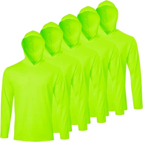 Men UPF 50+ Sun Protection Hoodie Long Sleeve T Shirts Pack Quick Dry Shirt for Athletic Running Activewear Workout in Saudi Arabia