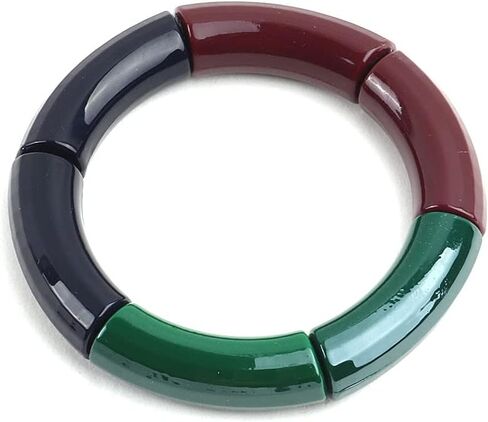 Shymuh ملونة أكريليك ثني أنبوب سوار أكريليك سوار سوار أكريليك منحني أنبوب الأنبوب الأساور الملونة أساور مكتنزة ملونة الأساور القابلة للتمديد الأزياء الأنبوب الهندسي in Kuwait