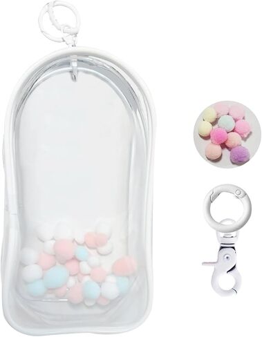 Large Clear Figure Display Bag with Keychain Case Blind Box Keychain Carrying Case Lipstick Charm for Collectibles in Saudi Arabia
