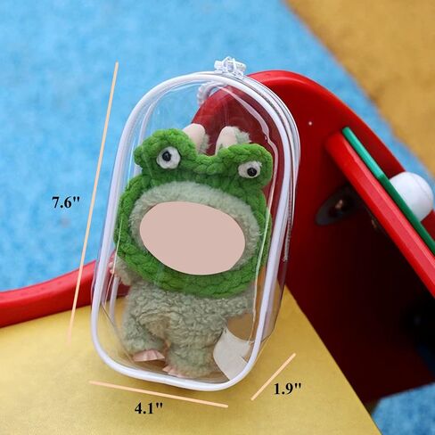 Large Clear Figure Display Bag with Keychain Case Blind Box Keychain Carrying Case Lipstick Charm for Collectibles in Saudi Arabia