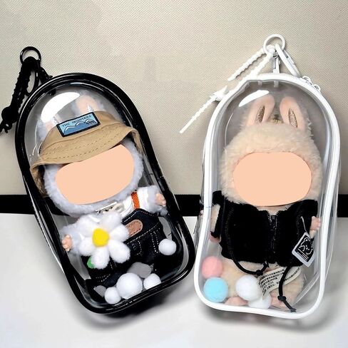 Large Clear Figure Display Bag with Keychain Case Blind Box Keychain Carrying Case Lipstick Charm for Collectibles in Saudi Arabia