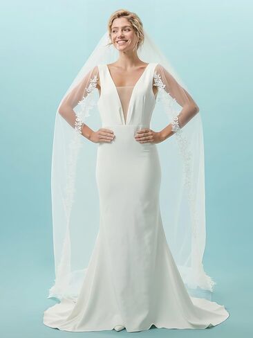 Bridal Veil 1 Tier Lace Wedding Veil With Metal Comb Veils for Women Wedding in Kuwait