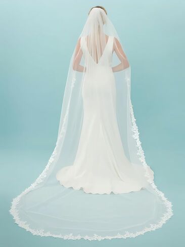 Bridal Veil 1 Tier Lace Wedding Veil With Metal Comb Veils for Women Wedding in Kuwait