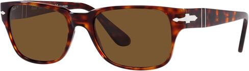 Persol PO3288S Rectangle Sunglasses, TRASPARENT Taupe Grey/Polar Black, 55mm in Kuwait