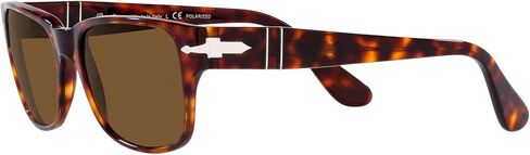 Persol PO3288S Rectangle Sunglasses, TRASPARENT Taupe Grey/Polar Black, 55mm in Kuwait