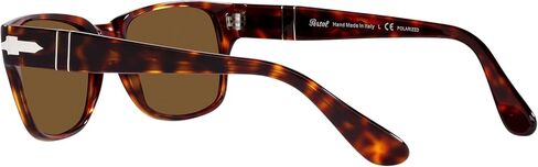 Persol PO3288S Rectangle Sunglasses, TRASPARENT Taupe Grey/Polar Black, 55mm in Kuwait