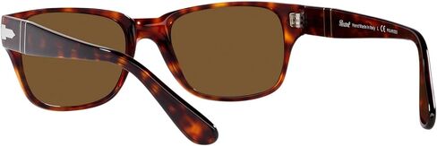 Persol PO3288S Rectangle Sunglasses, TRASPARENT Taupe Grey/Polar Black, 55mm in Kuwait