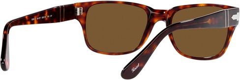 Persol PO3288S Rectangle Sunglasses, TRASPARENT Taupe Grey/Polar Black, 55mm in Kuwait
