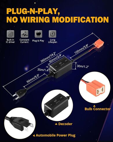 Auxbeam ترقية H11/H8/H9 Canbus خالية من وحدة فك ترميز المقاوم المضاد للخلل ، 2pcs/مجموعة محسّنة Deconder Canbus ، سلسلة C10 in Kuwait
