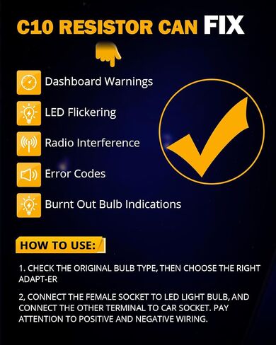 Auxbeam ترقية H11/H8/H9 Canbus خالية من وحدة فك ترميز المقاوم المضاد للخلل ، 2pcs/مجموعة محسّنة Deconder Canbus ، سلسلة C10 in Kuwait