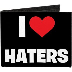Buckle-Down Men's Standard Canvas Bifold Wallet Haters Quote, 4.0" x 3.5"