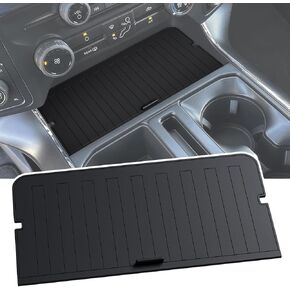 Center Console Compartment Cover Organizer for Ford F150 Accessories 2021-2024 2025 & Lightning XLT 2022 2023 2024 Middle Console Secret Pocket Lid Interior Hidden Storage Tray Panel with USB Holes