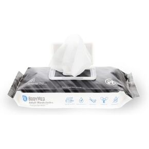 BodyMed Adult Disposable Incontinence Wipes, 48 Wipes/Pack (1-Pack) - Pre-Moistened & Hypoallergenic Washcloths Formulated with Vitamin E & Aloe Vera