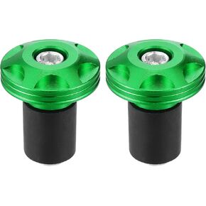 دراجة نارية مقود المقود نهاية سبيكة الألومنيوم 18mm-20mm 0.71 "-0.79" 32mm OD Frasnerable | المقبض الأمامي شريط قبضة Cap Gear توازن التوصيل الأخضر 1 زوج