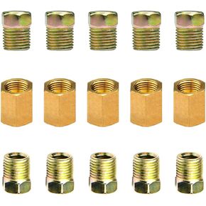 تجهيزات خط الفرامل ، تم ترقيتها 15 قطعة 7/16 24 Threads Brake Union Tittings لتشكيل أنبوب خط الفرامل 1/4 "(5 نقابات ، 10 صواميل) in Kuwait