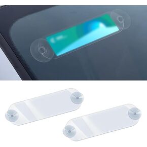 2PCS EZ Pass Holder, Universal Toll Pass Windshield Mount with Adhesive Strips and Suction Cups, Easy Install Transponder Holder for Cars