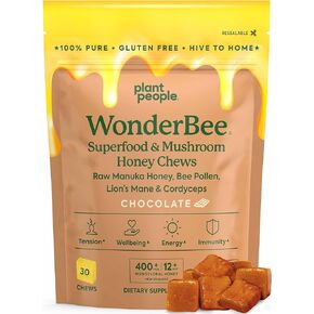 Plant People Chocolate Wonderbee Superfood & Mushroom Chews, 30 CT