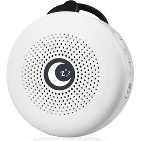 آلة صوت Sleepbox Sleep Sleep Machine مع 30 صوتًا مهدئًا 4 وظيفة توقيت وظيفة ذاكرة القابلة لإعادة الشحن 32 مستوى مستوى الصوت للنوم تسافر للاسترخاء للأطفال البالغين (أبيض)