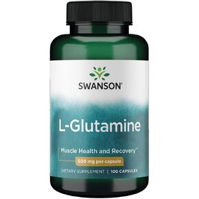 Swanson Amino Acid L-Glutamine 500 Milligrams 100 Capsules