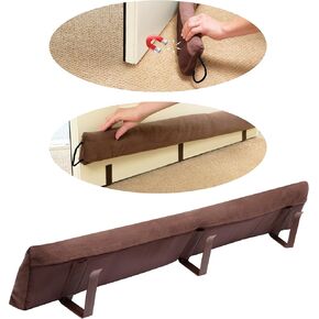 StayPut Door Draft Stopper Insulating Device Installs 2 Ways—Strong Magnets for Metal Doors, Clips for Regular Doors, No Bending Required, 36" (Brown)