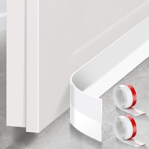 Draft Stopper for Bottom of Door, 2 Pack Under Door Sweep, Self-Adhesive Seal Strip, Block Cold Drafts, Save Energy, 1.38" W x 39.37" L, White