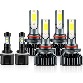 Emuna IHNZCB Fit For Chevrolet Chevy Tahoe 2001-2006 LED Headlight Bulbs 9005 9006 High Low Beam Headlight Bulbs + 880 LED Fog Light Bulbs Kit,6000K Cool White lights,6pcs led bulbs