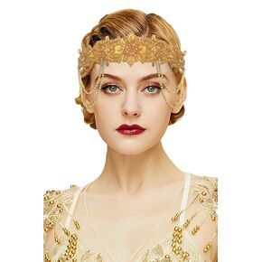 BABEYOND 1920s Flapper Headpiece Roaring 20s Headband Great Gatsby Headband for Women Vintage Hair Accessory