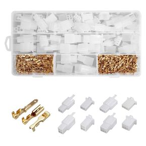 AutoRocking 380pcs Motorcycle Car Electrical Wire Connectors Kit, 2.8mm 2 3 4 6 Pin Header Crimp Wire Terminals