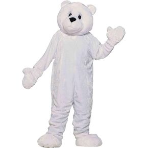 White Polar Bear Mascot Costume Party Holliday Cosplay Fanny Dress