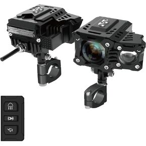 M901 Smart Motorcycle Spotlight ، 180W ضوء المنعطفات ، الجيروسكوب المدمج في ستة محاور ، زاوية واسعة 120 درجة ، تعديل السطوع التلقائي لحزمة عالية/منخفضة ، IP67 مقاومة للماء ومقاومة للغبار.
