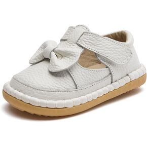 Dadawen Toddler Girls Leatherweight Lightweight Sole Sole Non-Slip Baby Walking Shoes Cute Bowknot Princess Dress Shoes Flower Girls Mary Jane Flats Party Wedding
