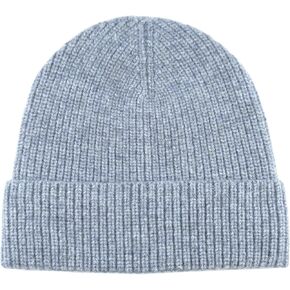 100% Merino Wool Ribbed Knit Beanie Cap, Warm Winter Hat, Unisex for Men and Women