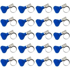 20PCS Worm Gear Clamps, Stainless Steel Hose Clamps, Adjustable Gas Tube Clamps, Beer Line Clamps for Brewing Plumbing Automotive and Mechanical Applications, 0.39-0.63 Inch (10-16mm) (Blue)