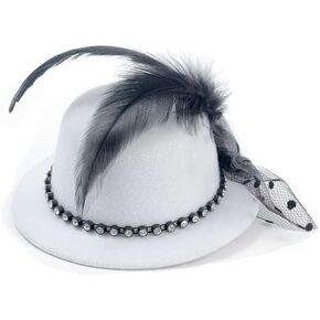 Expo International Patricia White Mini Top Fascinator Hat Hair Accessory