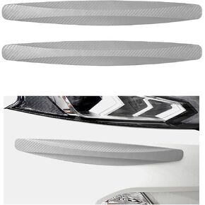 2 PCS Car Bumper Guard Strip, Carbon Fiber Textured, Black, Universal Fit, Protects Bumper, Door, Mirror, Edge