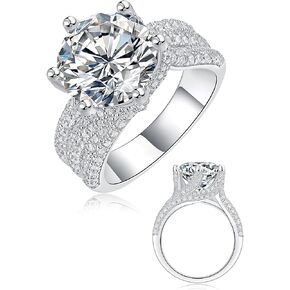 5CT Moissanite Fridal Ring للنساء D Color VVS1 Round Cut Cut Mitry Rings for Home S925 STERLIN