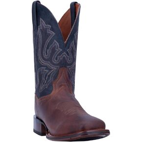 Dan Post Mens Winslow Embroidered Square Toe Casual Boots Mid Calf - Blue, Brown