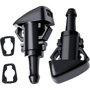 Car Front Windshield Washer Nozzle - Replacement for Chrysler, Dodge, Jeep, Ram - Replacement OEM Number: 4805742AB, 4805742AC. 5113049AA, 55077460AA, 5303833AA, Advanced Spray Kit 2 pcs