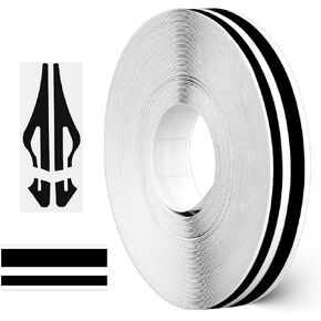 32 قدمًا ، شريط Pinstriping Tape Vinyl Pin Striping ملصقات DIY ملصقات لامعة PVC PVC ملصق لسيارات السيارات للدراجة النارية للدراجة النارية الموسيقية باب المنزل (الأسود)