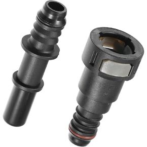 Motoforti Car Fuel Line Hose Quick Release Connector Kit Straight 1/2" 12.61mm SAE to 1/2" 12mm Disconnect Hose Plastic Gray Long-lasting