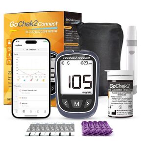 Microtech Bluetooth Blood Sugar Testing Kit 10 Strips & Lancets ، تطبيق مجاني ، بدون ترميز ، 500 تخزين