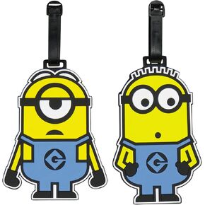 مجموعة معرف حقيبة Ful Minions المكونة من 2 قطعة مع أشرطة قابلة للتعديل ، أصفر