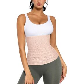 FeelinGirl Waist Trainer Breathable Waist Wrap Tummy Control Elastic Bandage Belly Band for Daily & Training