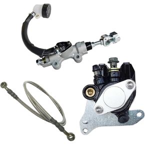 Rear Brake Caliper & Master Cylinder & Brake Hose Line Set Direct Fit Replacement Compatible with Honda TRX400EX 400EX 1999-2004 OE # 43510-HN1-006 43250-HN1-006 43310-HN1-003