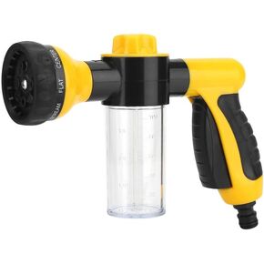 Car Soap Foam Gun,Water Hose Soap Dispenser,Car Wash Foam Gun,Spray Nozzle Sprayer Gun High Pressure Foam Water Spray Gun 8 Spray Patterns Built-in Soap Dispenser