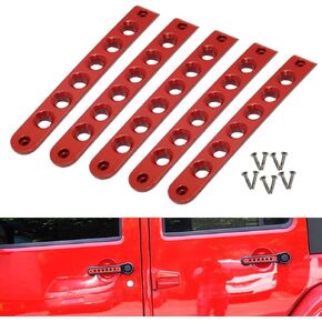 مقبض Jeep jeep olite ulite إدراج مقبض مقبض القبض على غطاء القطع من الألومنيوم 5pcs حزمة مقبض جانبي متوافق مع مقبض الباب لجيب Wrangler JK 2007-2017 & Unlimited 4 Door Handle Pull (Handle JP-B13-Red)