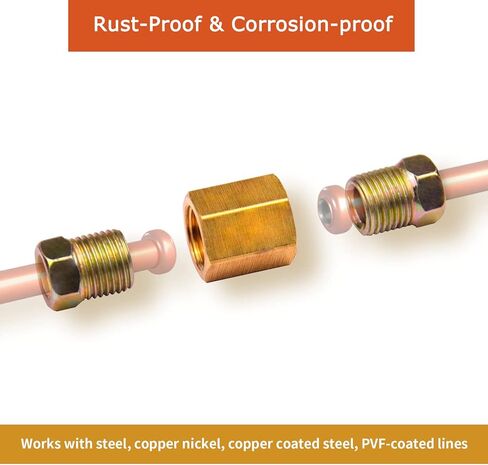 تجهيزات خط الفرامل ، تم ترقيتها 15 قطعة 7/16 24 Threads Brake Union Tittings لتشكيل أنبوب خط الفرامل 1/4 "(5 نقابات ، 10 صواميل) in Kuwait