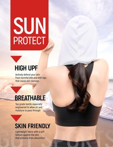 GOT Sports Cooling Hoodie Towel - Instant Cooling with Evaporative Effect - UV Cooling Head & Neck Wraps for Men Women in Saudi Arabia