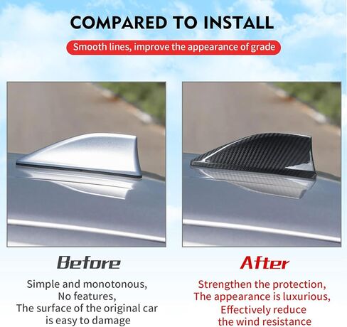 Compatible with Antenna Cover Shark Fin Trim Hood Real Carbon Fiber Automotive Roof Aerials for Subaru BRZ WRX 2022 2023 (Black) in Saudi Arabia